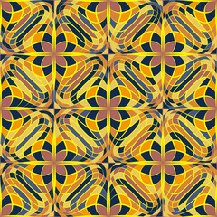 Vector colorful abstract stained glass  with colored piece. Decorative  seamless pattern