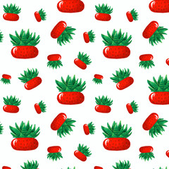  succulents similar to strawberries seamless pattern