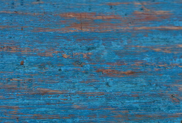 Vieille planche de bois usée peinte en bleu.