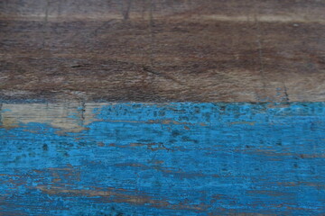 Vieille planche de bois usée peinte en bleu.