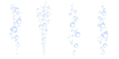Underwater hissing air bubbles. Carbonated drink. Vector illustration.