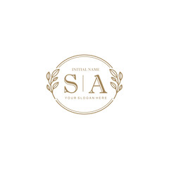 Initial letter SA beauty handwriting logo vector