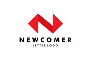 Fototapeta premium Letter N Logo : Suitable for Company Theme, Technology Theme, Infographics and Other Graphic Related Assets.