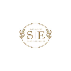 Initial letter SE beauty handwriting logo vector