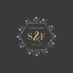 Initial letter SF beauty handwriting logo vector