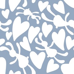 Easter seamless pattern with rabbit for wallpaper and fabrics and textiles and linens and wrapping paper 