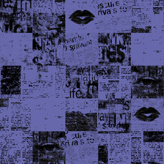 Krantenpapier grunge krantenpapier lappendeken naadloze patroon achtergrond