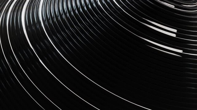 Optical illusion black and white circle abstract animation. 4K movie.