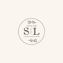 Initial letter SL beauty handwriting logo vector