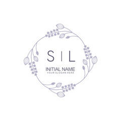 Initial SL beauty monogram and elegant logo design, handwriting logo of initial signature, wedding, fashion, floral