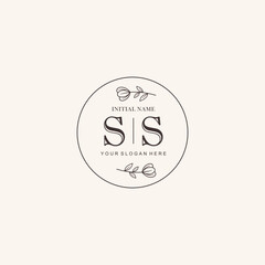 Initial letter SS beauty handwriting logo vector