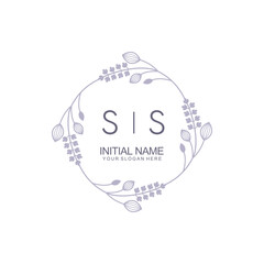 Initial SS beauty monogram and elegant logo design, handwriting logo of initial signature, wedding, fashion, floral