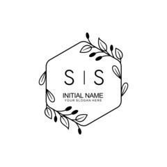 Initial SS beauty monogram and elegant logo design, handwriting logo of initial signature, wedding, fashion, floral