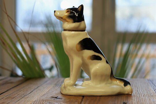 antique porcelain figurine of a dog