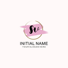 Initial SV beauty monogram, handwriting logo of initial signature, wedding, fashion, floral and botanical logo concept design.