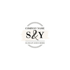 Initial letter SY beauty handwriting logo vector