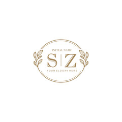 Initial letter SZ beauty handwriting logo vector