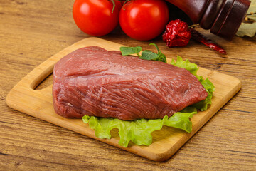 Raw beef piece for cooking