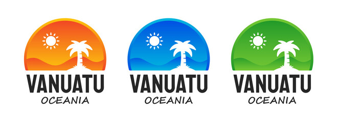 Vanuatu island symbol in Oceania. Web logo design