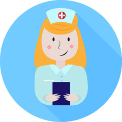 Nurse woman icon isolated vector, medical care design