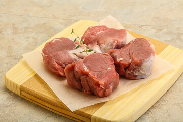 Raw pork tenderloin for cooking