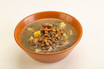Lentil soup with chicken and vegetables