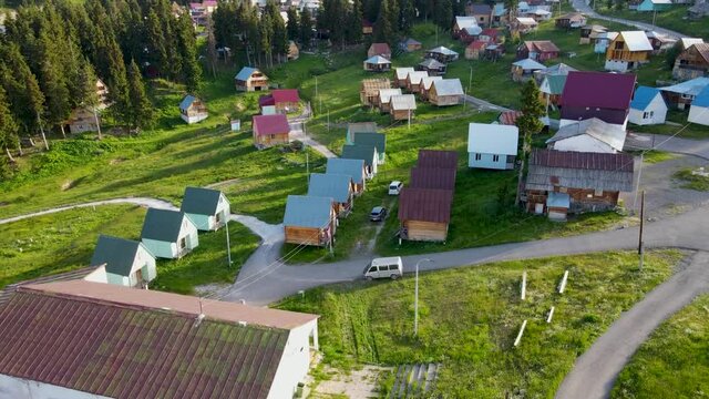 alpine settlement in the mountains of Georgia 2200 meters above sea level