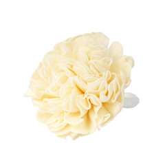 artificial white rose isolated on white close-up