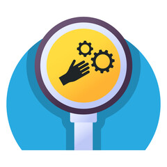 Rotating Machinery Concept, Moving Parts Vector Icon Design, Modern traffic guide warning sign, Regulatory and recognisable symbol, Mandatory Road signage stock illustration