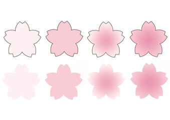 シンプルでかわいい桜の花のイラスト　花芯なし
