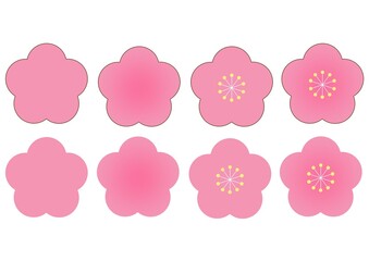 シンプルでかわいい梅の花のイラスト　