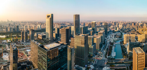 Aerial photography of modern urban landscape of Hangzhou, China