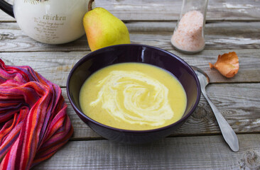 Cream soup squash pear.