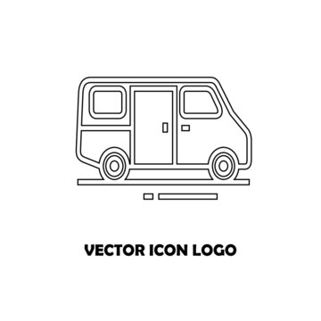 Truck home vector icon logo illustration