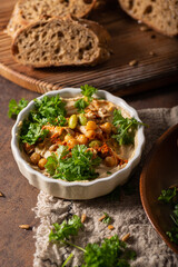 Healthy hummus with bread