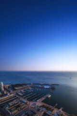 Aerial photography of modern city scenery of Qingdao, China