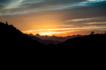 Beautiful Sunrise in the Mountains Just Outside of Yosemite National Park in California