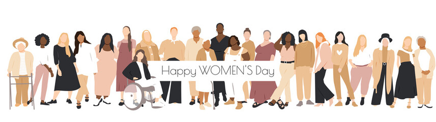 Obraz premium Happy Women's Day modern banner.
