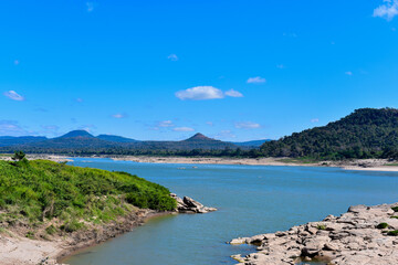Amazing landscape nature in view of the Mekong River.