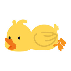 Cute little  yellow Duck sleep flat