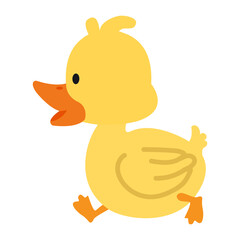 Cute little  yellow Duck walk flat