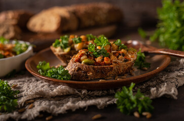Healthy hummus with bread