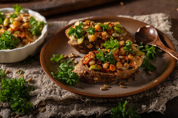 Healthy hummus with bread