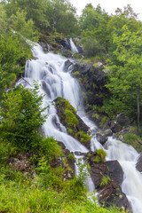 Fototapeta na wymiar Waterfall in Val-de-Sos, Suc-et-Sentenac, Pyrenees, France