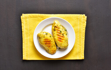Grilled turmeric chicken breasts