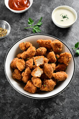 Crispy fried breaded chicken bites