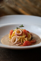 Spaghetti Tomato and Squid