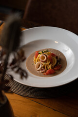 Spaghetti Tomato and Squid