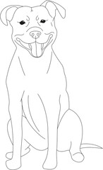 Linear dog vector illustration on white background 
