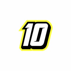 Racing number 10 logo design inspiration